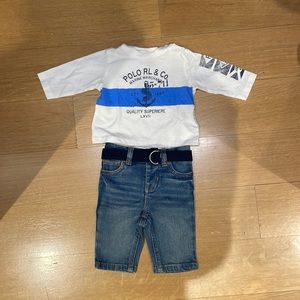 Ralph Lauren 3 M baby boy outfit ( jeans & top)